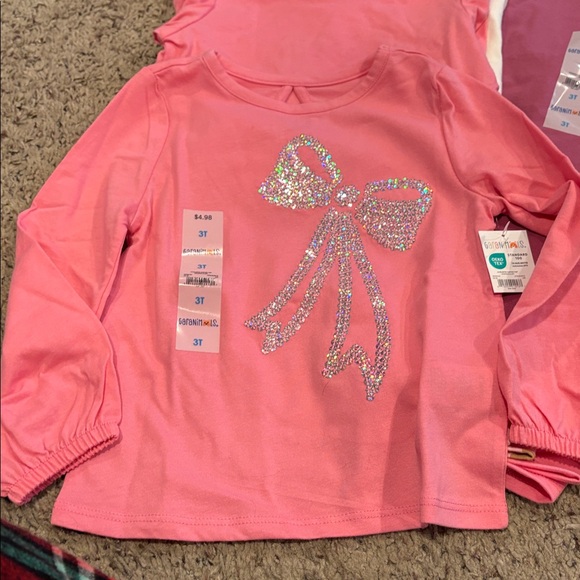 6 new Kids mix and match Sets - Pink and White3 long sleeve 3 pants all new - Picture 2 of 5